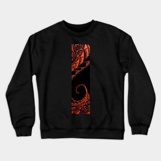 Polynesian tattoo art orange wave Crewneck Sweatshirt